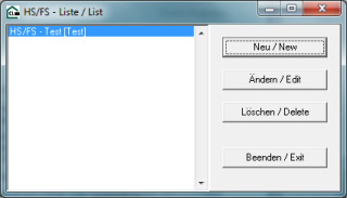 Screenshot : Masque de la liste HomeServer